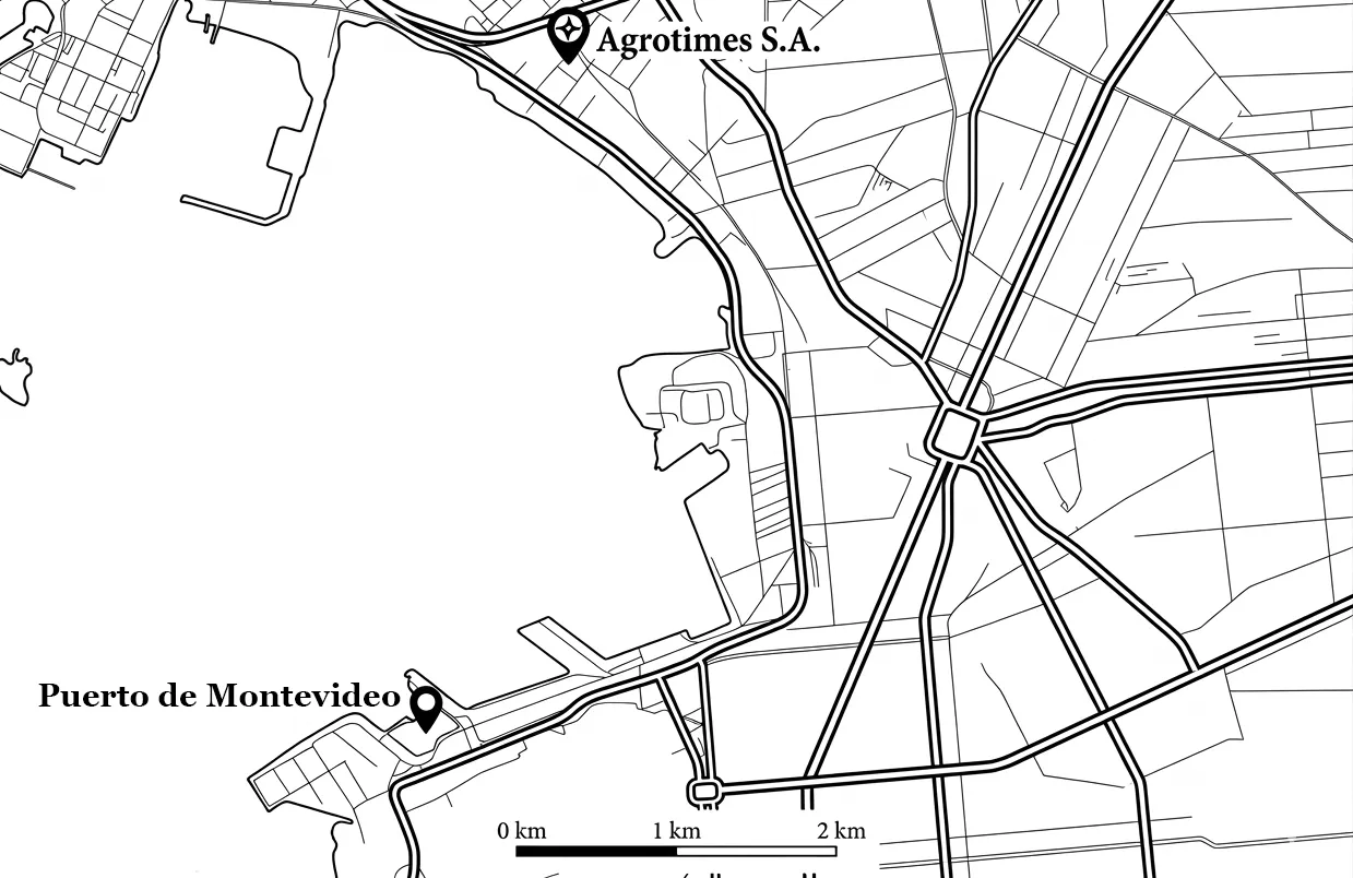 Mapa de ubicación de Agrotimes S.A. en Montevideo